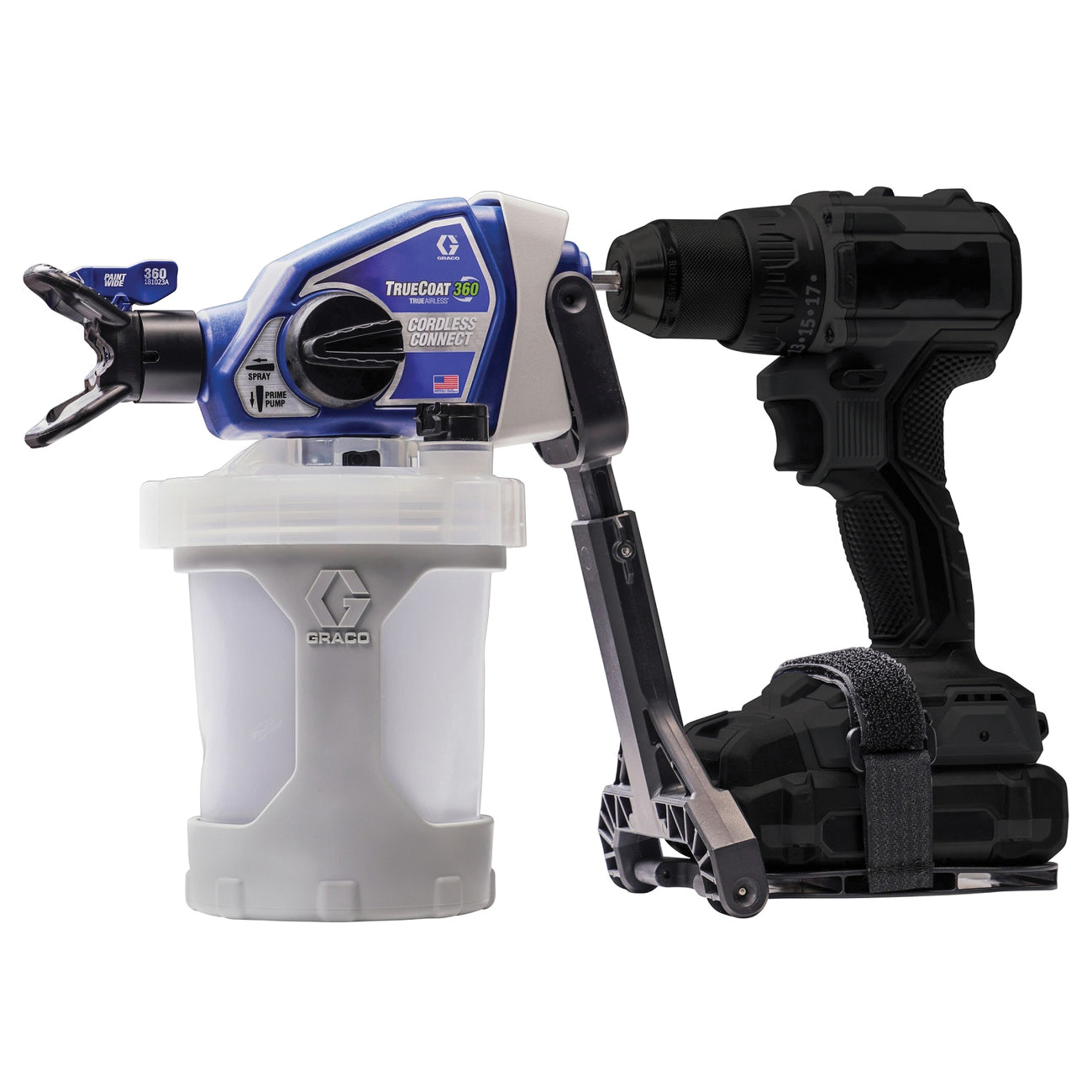 Graco TrueCoat 360 Series 26D360 Drill Sprayer, 0.015 in Tip, 2000 psi, Piston Pump