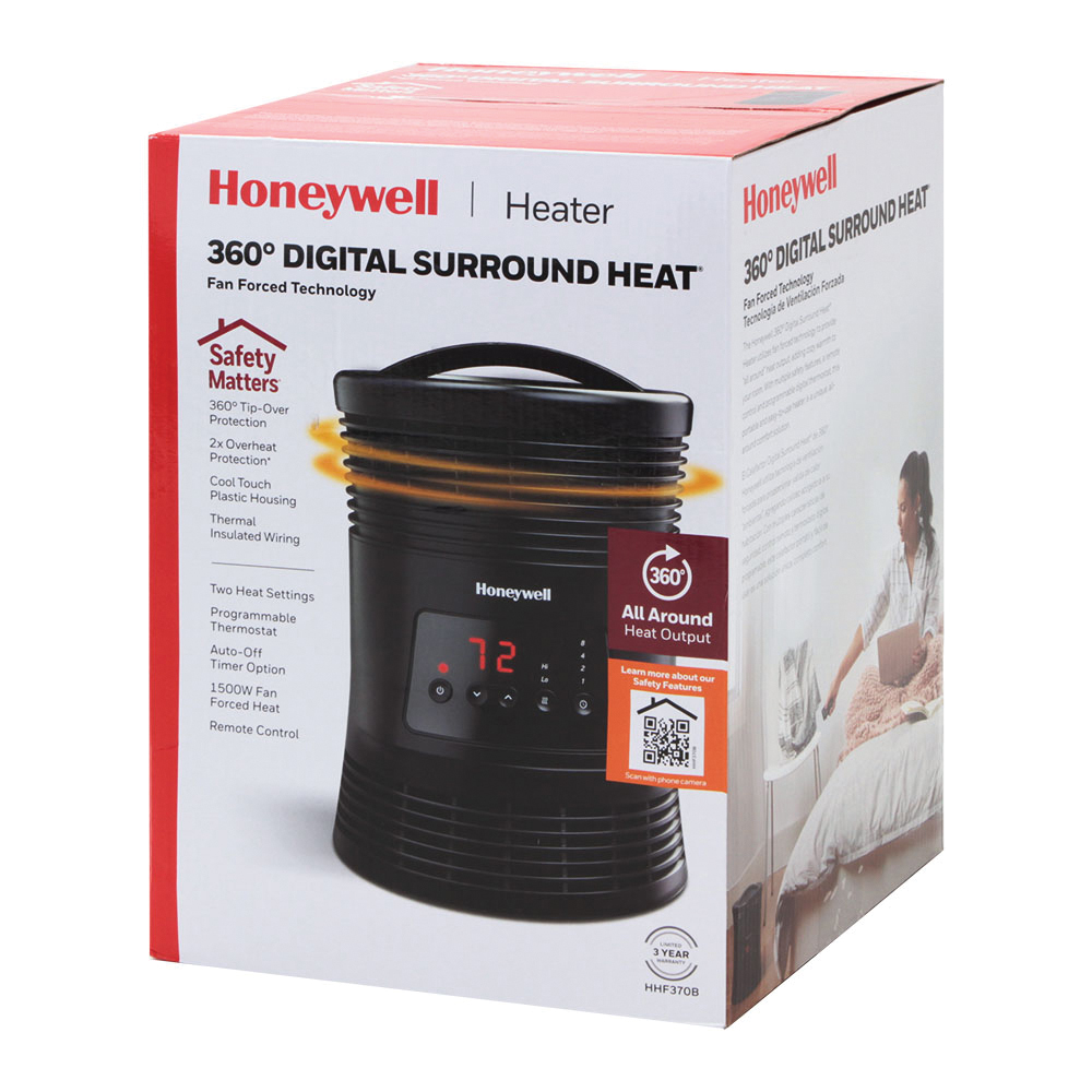 Honeywell HHF370BV3 Digital Fan Forced Heater, 1500 W, Black - 2