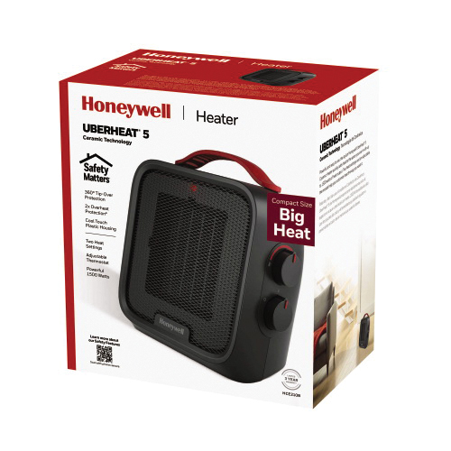 Honeywell UberHeat HCE210B Heater, 2-Heating Stage, Black - 3