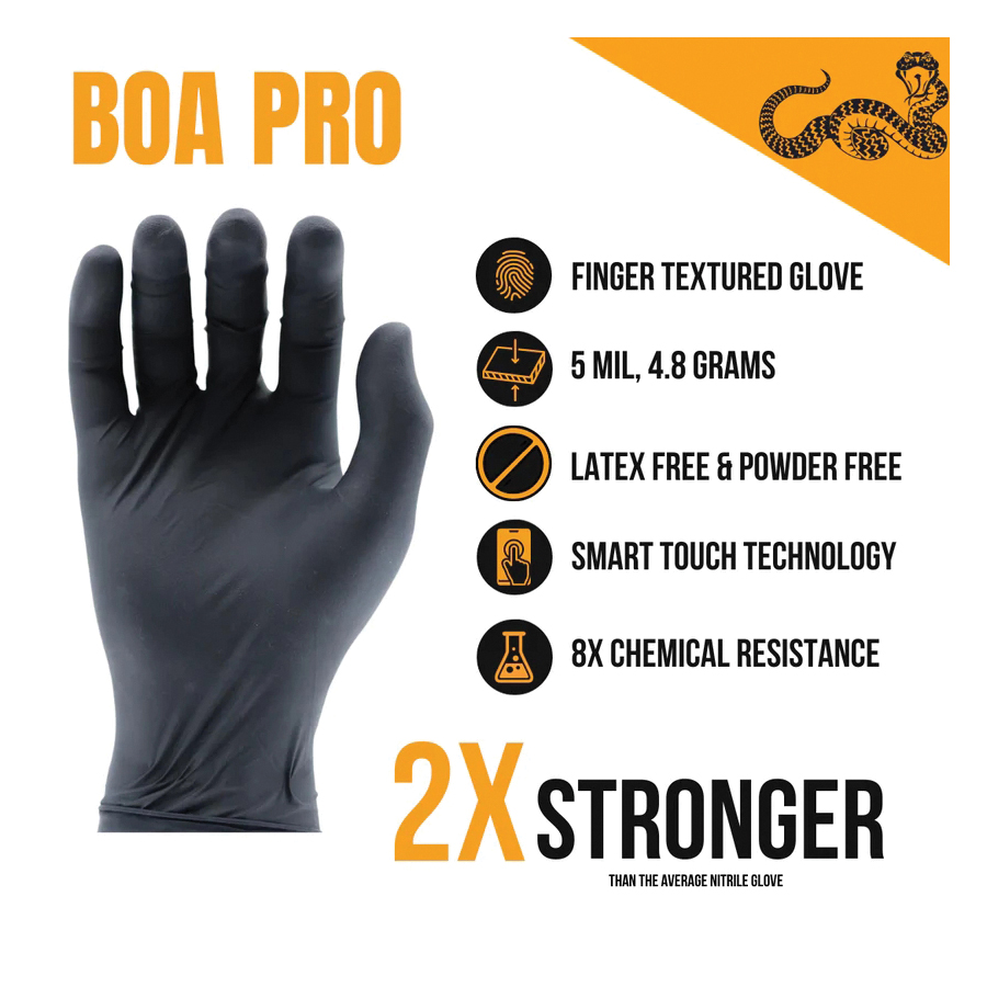 BOA PRO 70159 Work Gloves, XL, Nitrile, Black - 2