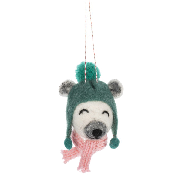 Midwest-CBK MX192068 Christmas Ornament, 4 in H, Snowy Day Animal Head, Multi-Color - 2