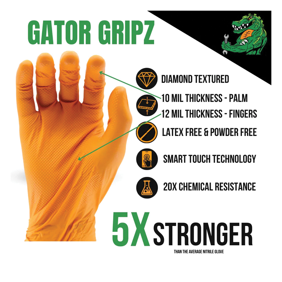 Gator Gripz 570241 Work Gloves, XL, Nitrile, Orange - 2
