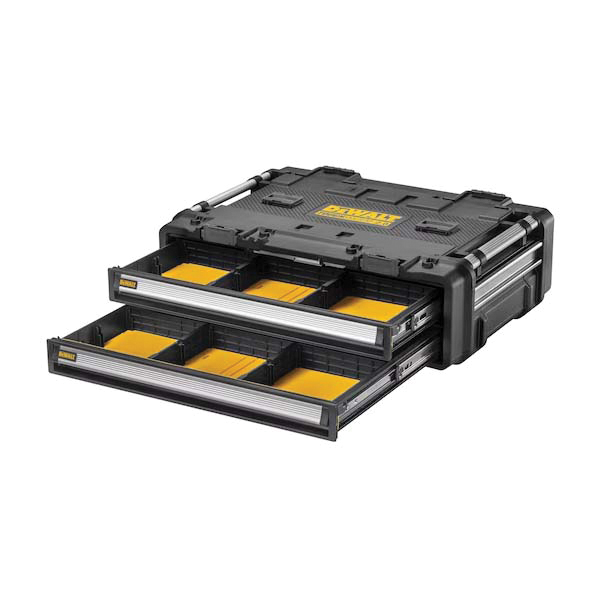 DXL TOUGHSYSTEM 2.0 Series DWST08520 Drawer Unit, 9 gal, Aluminum/Plastic/Steel, Black, 2-Drawer