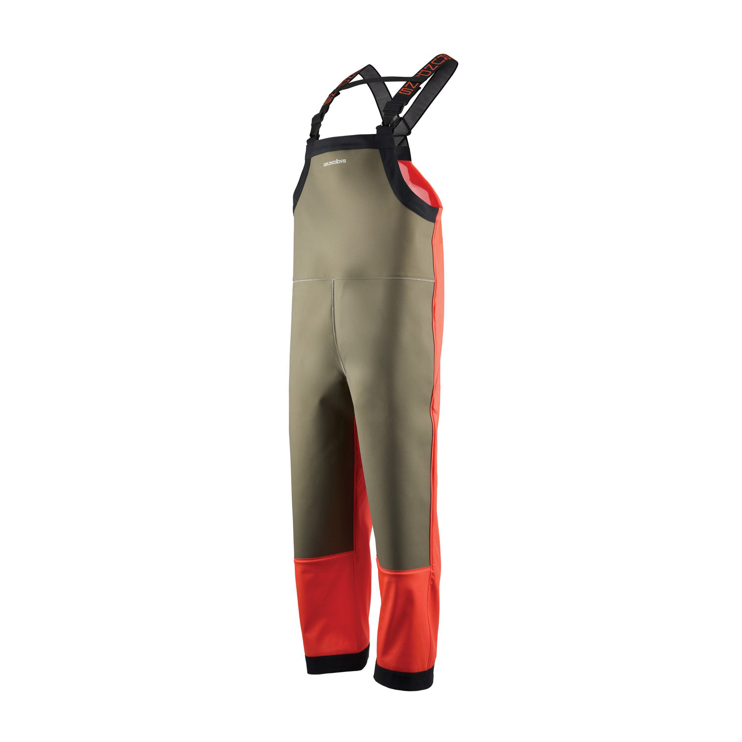 Grundens Neptune Series 10209-811-M Armored Bib, M, 32 to 34 in Waist, Polyester/Polyurethane, Olive/Orange - 3