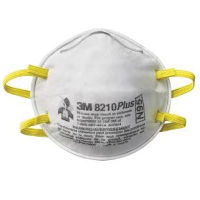 8210PH6-DC Respirator, One-Size Mask, N95, P95 Filter Class, 95 % Filter Efficiency, White