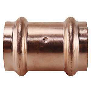 XPRC1 Coupling with Stop, 1 in, Press Fit, Copper, 300 psi Pressure
