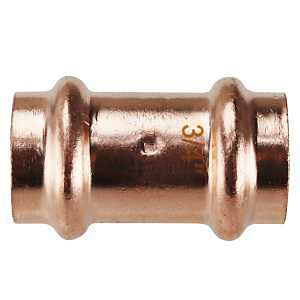 XPRC3420JR Coupling with Stop, 3/4 in, Press Fit, Copper, 300 psi Pressure