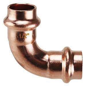 XPRE1230JR Elbow, 1/2 in, Press Fit, 90 deg Angle, Copper, 300 psi Pressure