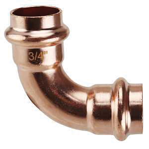 XPRE3415JR Elbow, 3/4 in, Press Fit, 90 deg Angle, Copper, 300 psi Pressure