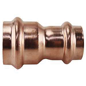 XPRC134 Coupling with Stop, 1 x 3/4 in, Press Fit, Copper, 300 psi Pressure