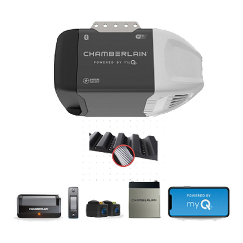 B2210 Garage Door Opener, Battery, Corded, Belt Drive, OS: Security+2.0