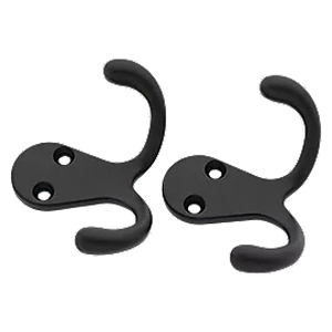 N830-596 Cloth Hook, 35 lb, 2-Hook, Matte