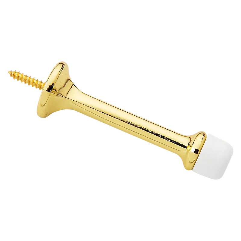 236 Series N830-545 Rigid Door Stop, 3-1/16 in Projection, Zinc, Brass