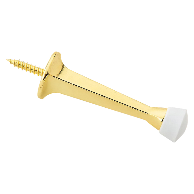 V243 Series N830-536 Rigid Door Stop, 2-29/32 in Projection, Zinc, Brass