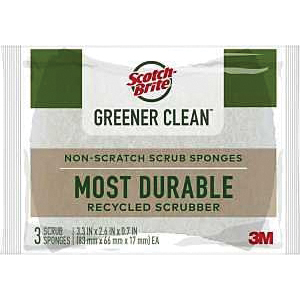 Greener Clean Series 97033-UG Non-Scratch Scrubber, Cellulose Abrasive, 83 mm L, 66 mm W, Brown