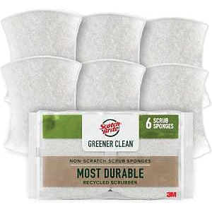 Greener Clean Series 97036-UG Non-Scratch Scrubber, Cellulose Abrasive, 83 mm L, 66 mm W, Brown