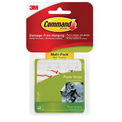 17024-48ES Small Poster Strip, Foam Backing, White, 1 lb