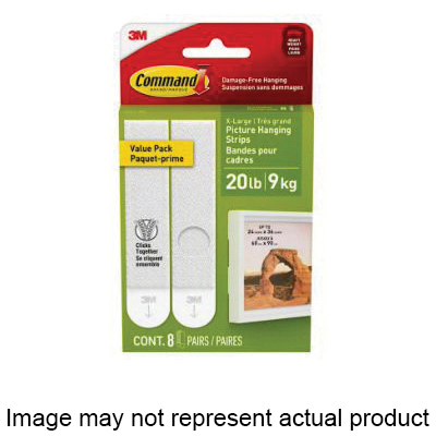 Command 17218BLK-16ES Picture Hanging Strip, 20 lb, Foam, Black, Adhesive