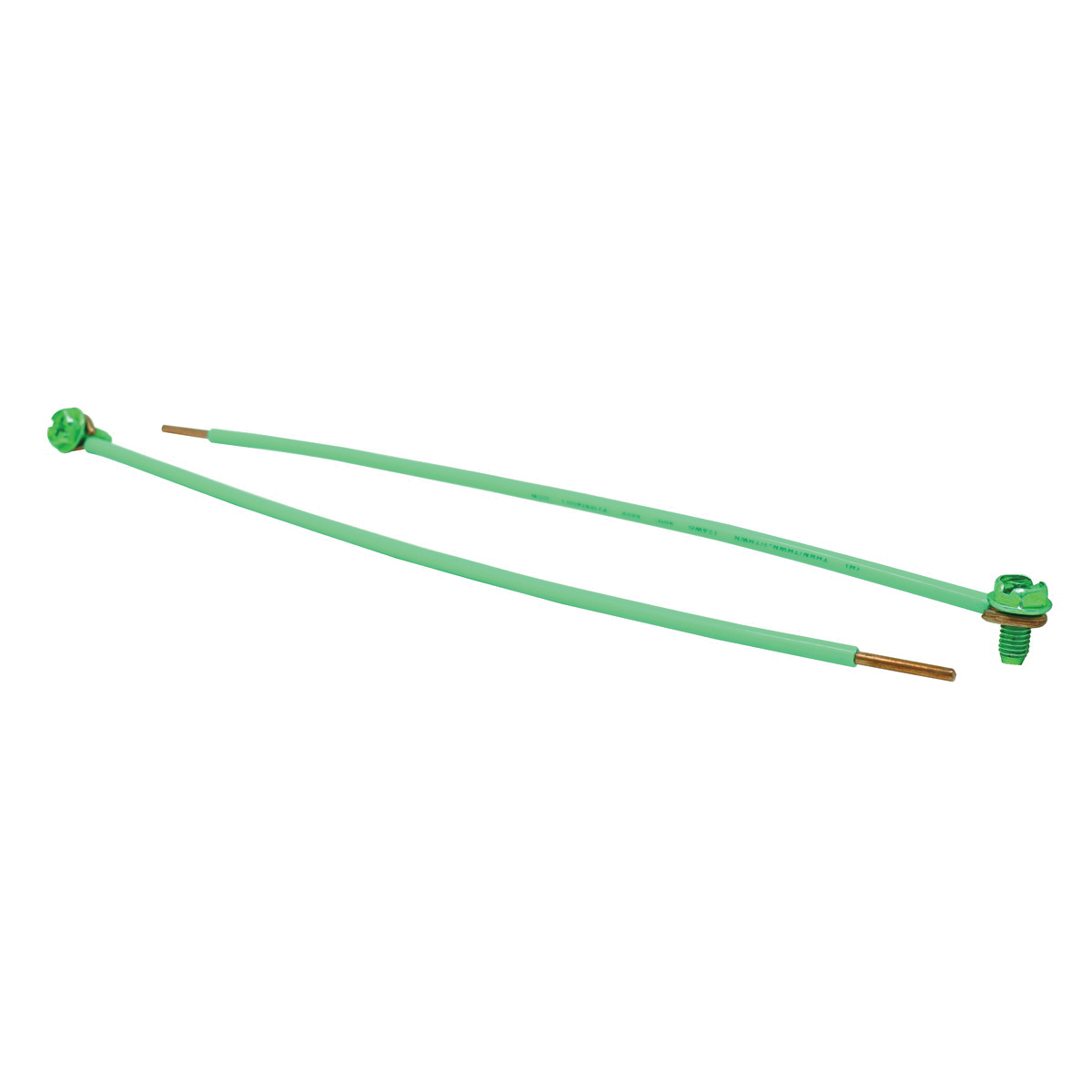 65181440 Grounding Pigtail with Screws, 14 to 12 AWG Wire, Green