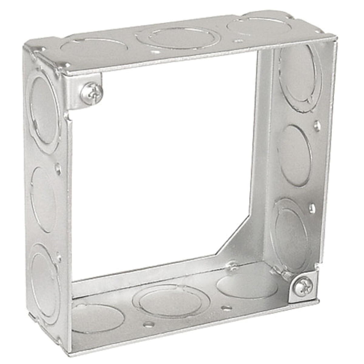 53151-S-UPC Extension Ring, 4 in L, 12-Knockout, Steel, Silver, Galvanized