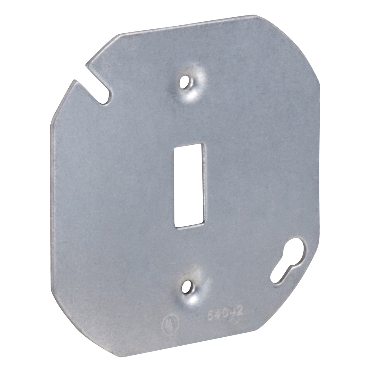 54C42-UPC Pan Box Cover, 4 in Dia, 0.06 in L, Round, 1-Gang, Steel, Silver, Galvanized
