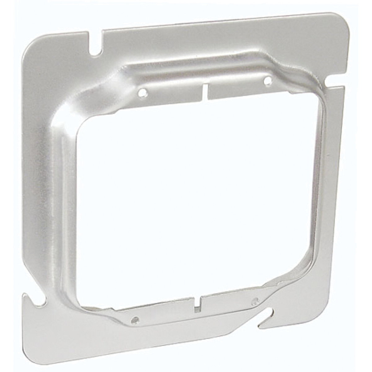 72C17-UPC Device Ring, 1/2 in L, 4-11/16 in W, Square, 2-Gang, Steel, Silver, Galvanized