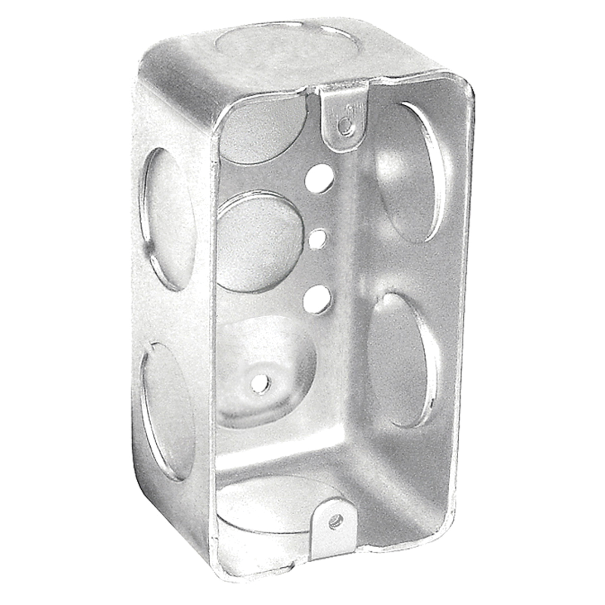 G19281-3/4-UPC Deep-Drawn Handy Box, 7-Knockout, 1/2, 3/4 in Knockout, Steel, Silver, Galvanized