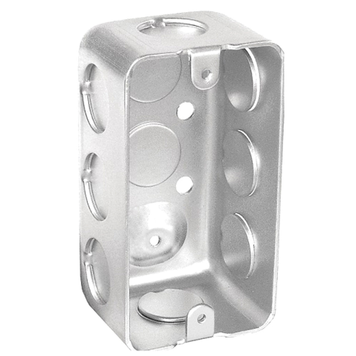 G19281-UPC Deep-Drawn Handy Box, 10-Knockout, 1/2 in Knockout, Steel, Silver, Galvanized