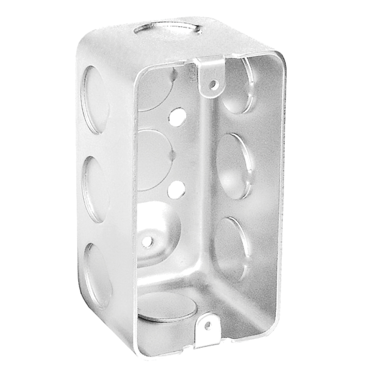 G19282-UPC Deep-Drawn Handy Box, 1-Gang, 11-Knockout, 1/2 in Knockout, Steel, Silver, Galvanized