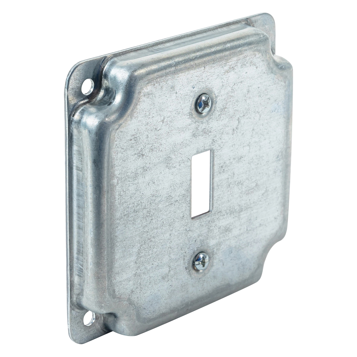 G1935-UPC Toggle Industrial Surface Cover, 1/2 in L, 4 in W, Square, 1-Gang, Steel, Silver, Galvanized