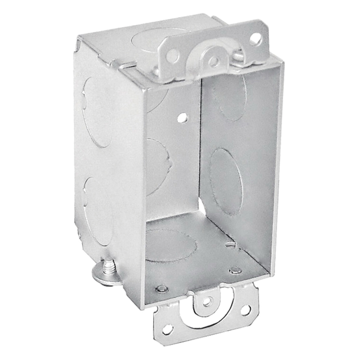 G600-UPC Switch Box, 1-Gang, 8-Knockout, 1/2 in Knockout, Steel, Silver, Galvanized