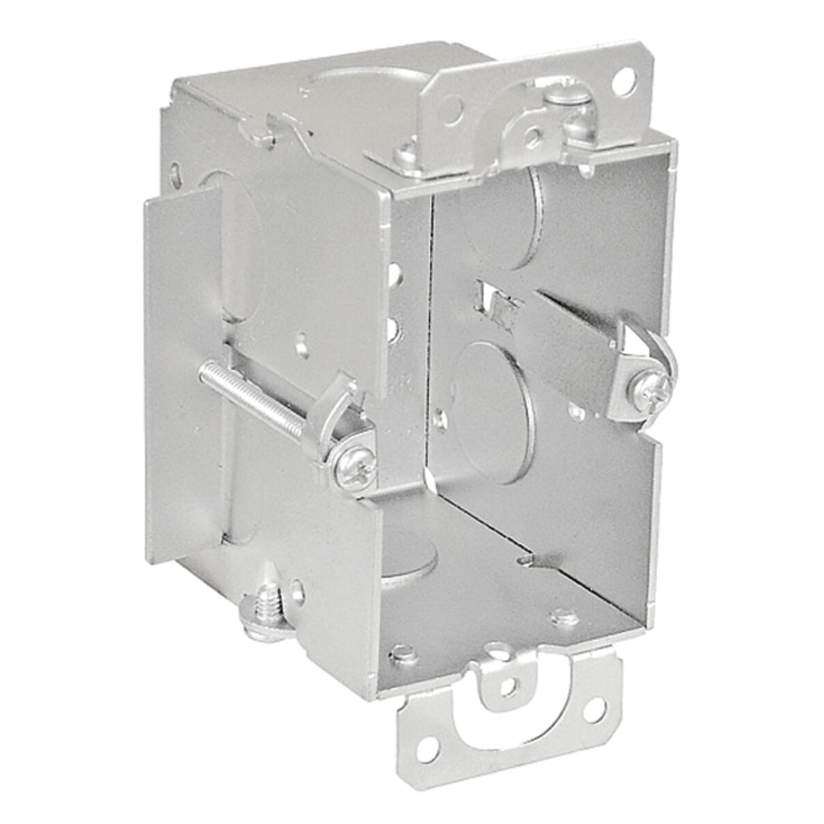G601-OW-UPC Switch Box, 1-Gang, 8-Knockout, 1/2 in Knockout, Steel, Silver, Galvanized