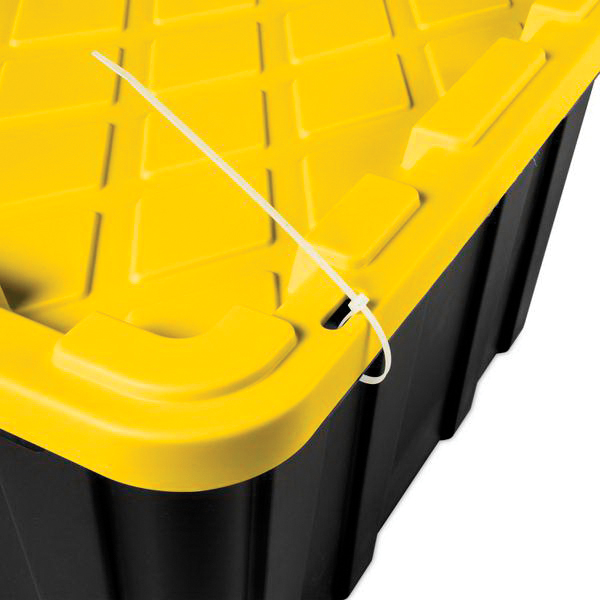Sterilite 50659Y06 Industrial Tote, 27 gal, Snap-On Locking, Polypropylene, Black/Yellow Lily - 5