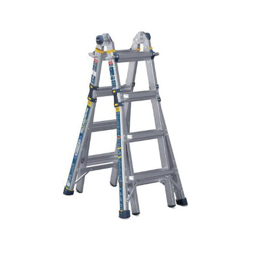 MT-18IAA Multi-Position Ladder, 18 ft Max Reach H, 16-Step, 375 lb, Type IAA Duty Rating, 1.1 in D Step