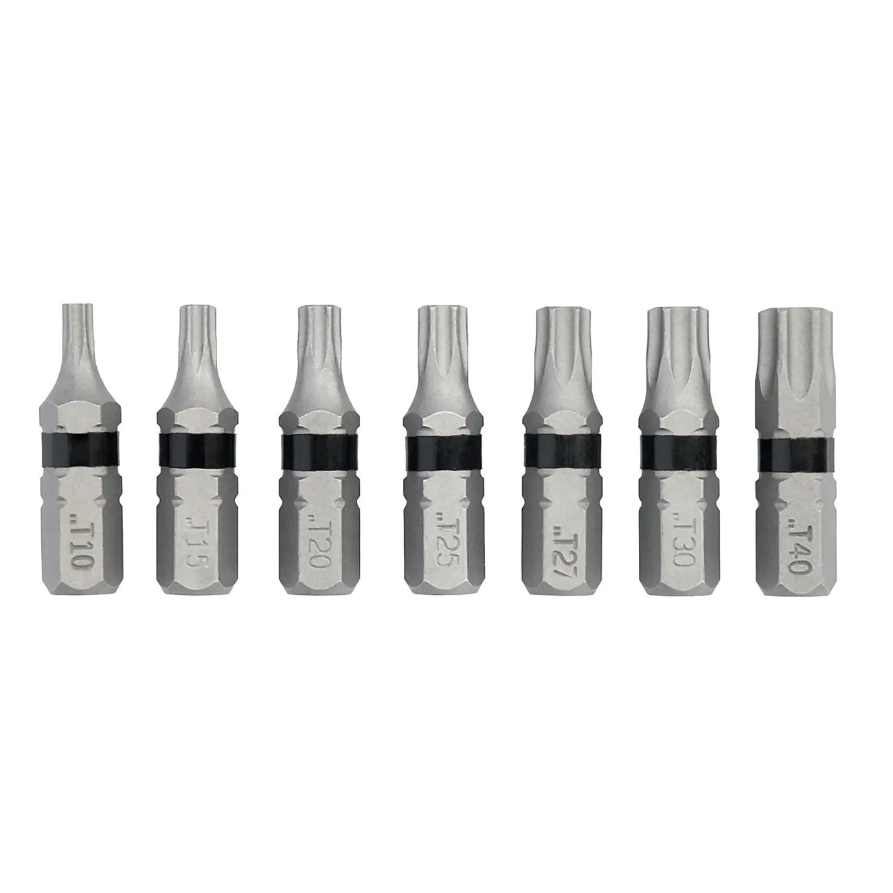 TOUGHGRIP DWAF1TSTG7 Security Torx Bit Set, 7-Piece, Steel, Black/Silver, Silver