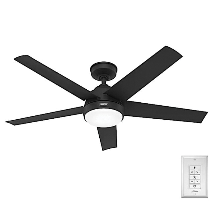 Skyflow Series 52589 Ceiling Fan, 5-Blade, Matte Black Housing, Matte Black Blade, Plastic Blade, 3-Speed