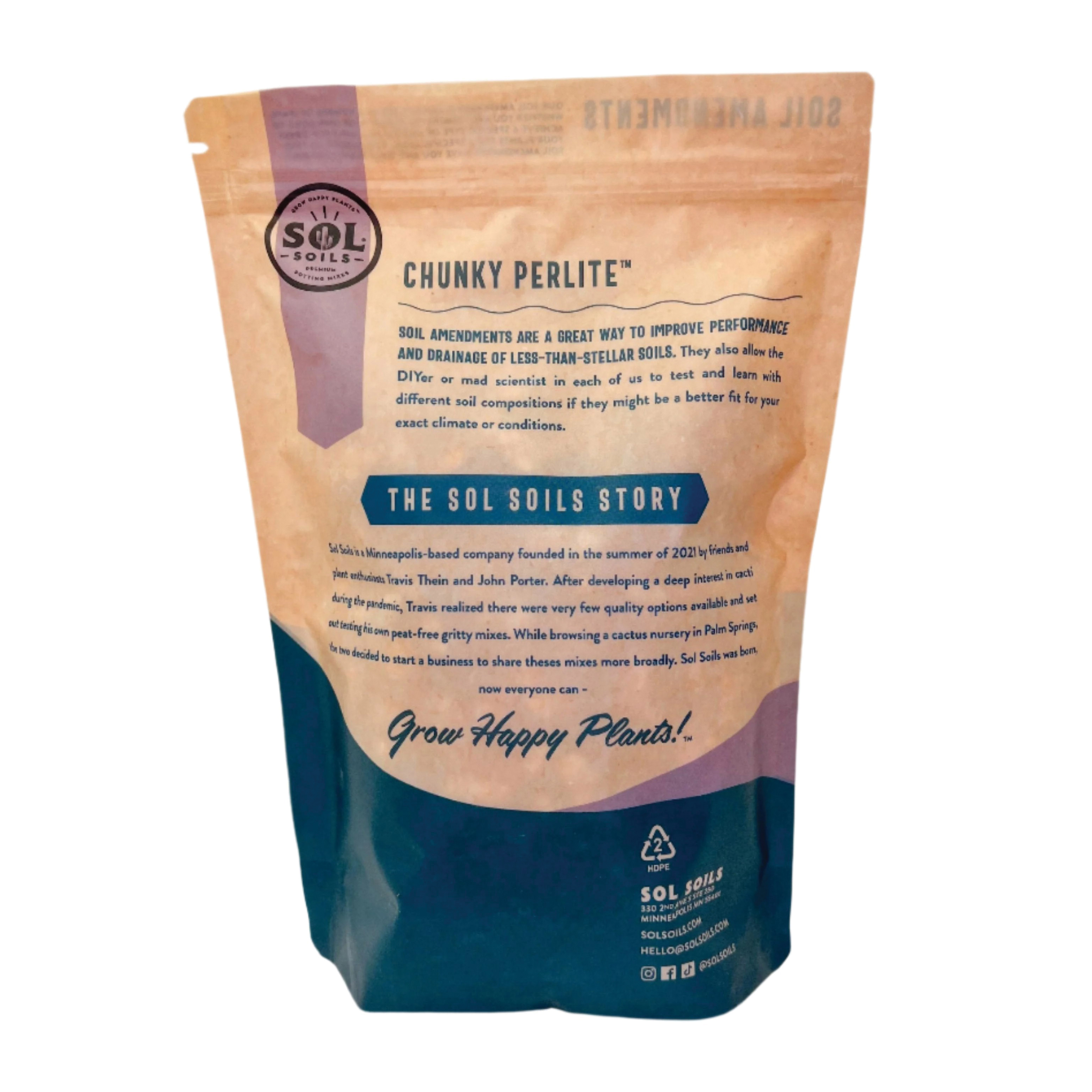 Sol Soils 03-004-2QT Chunky Perlite Soil Amendment, 2 qt - 2
