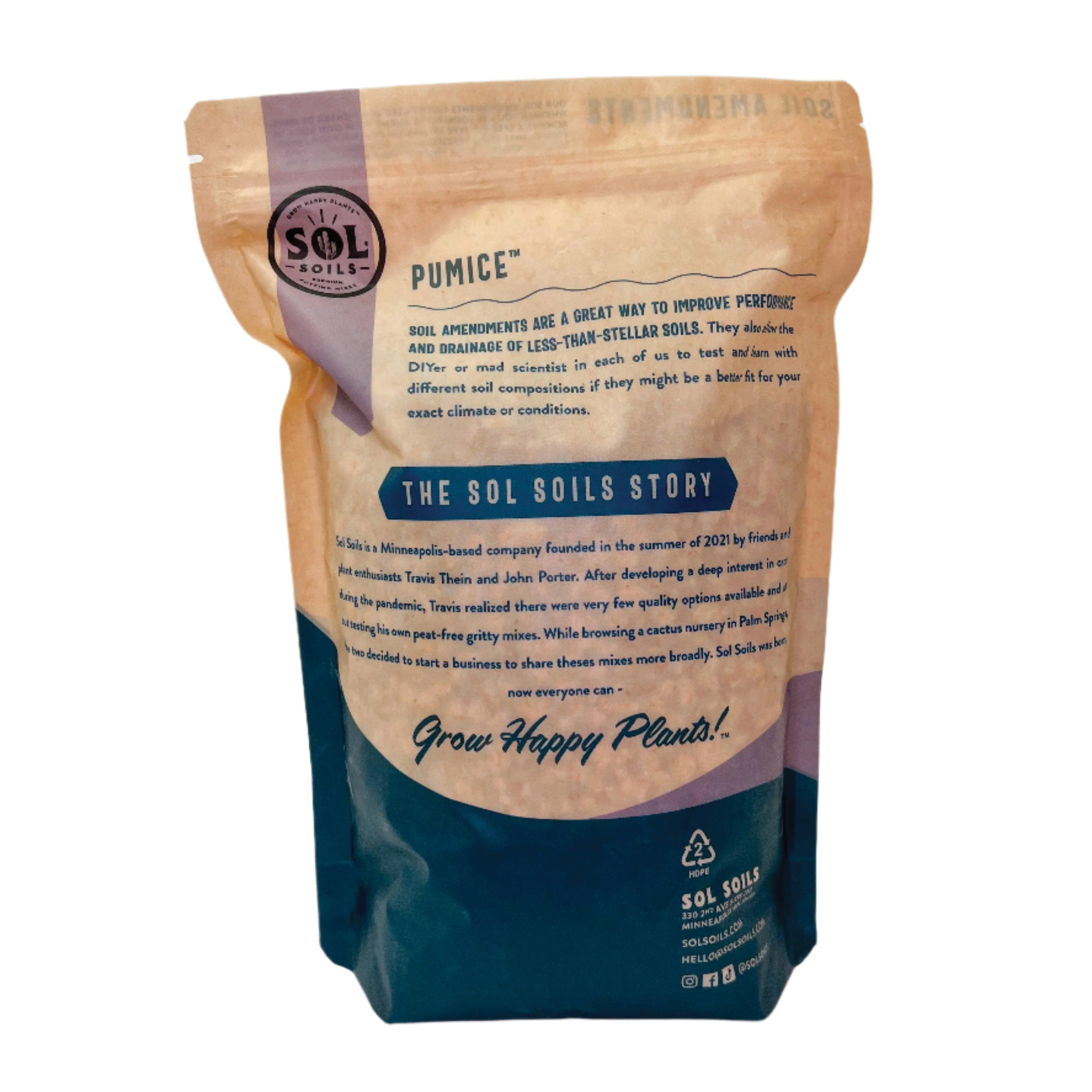 Sol Soils 03-003-2QT Pumice Soil Amendment, 2 qt - 2