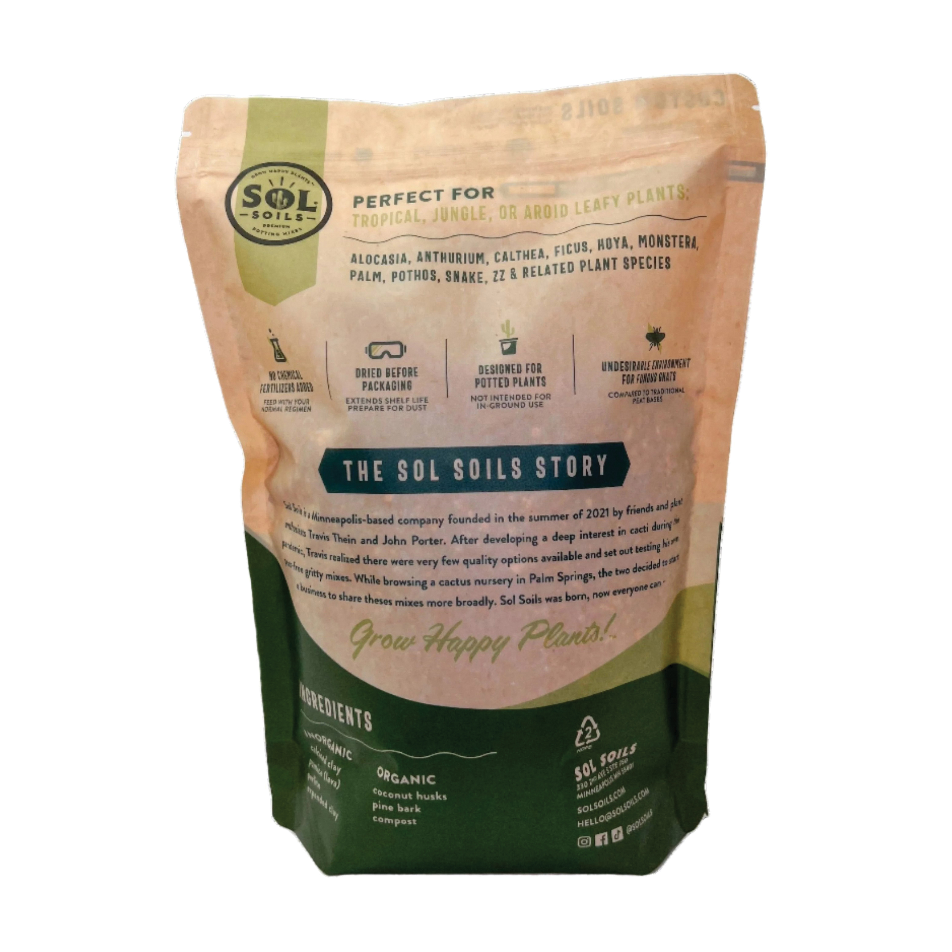 Sol Soils 01-004-2QT Houseplant Chunky Mix, 2 qt - 1