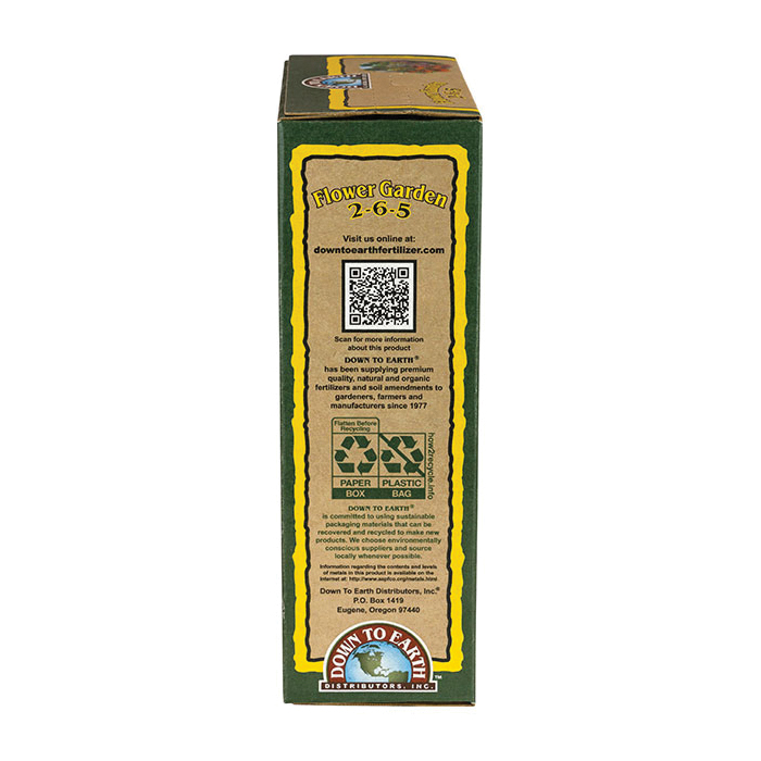 Flower Garden Fertilizer, Down To Earth, 5 lb Box, 2-6-5 N-P-K Ratio - 3