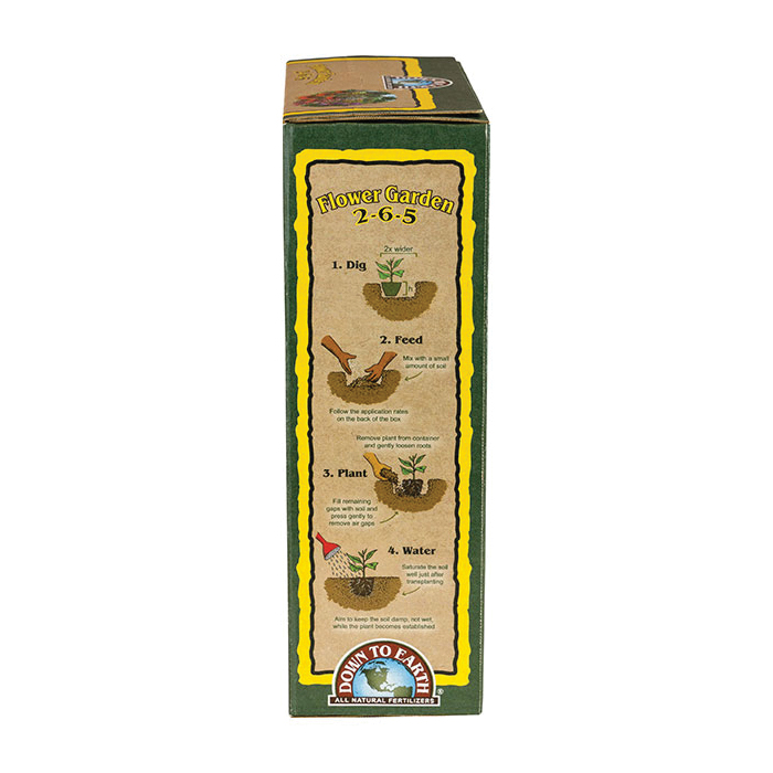 Flower Garden Fertilizer, Down To Earth, 5 lb Box, 2-6-5 N-P-K Ratio - 5