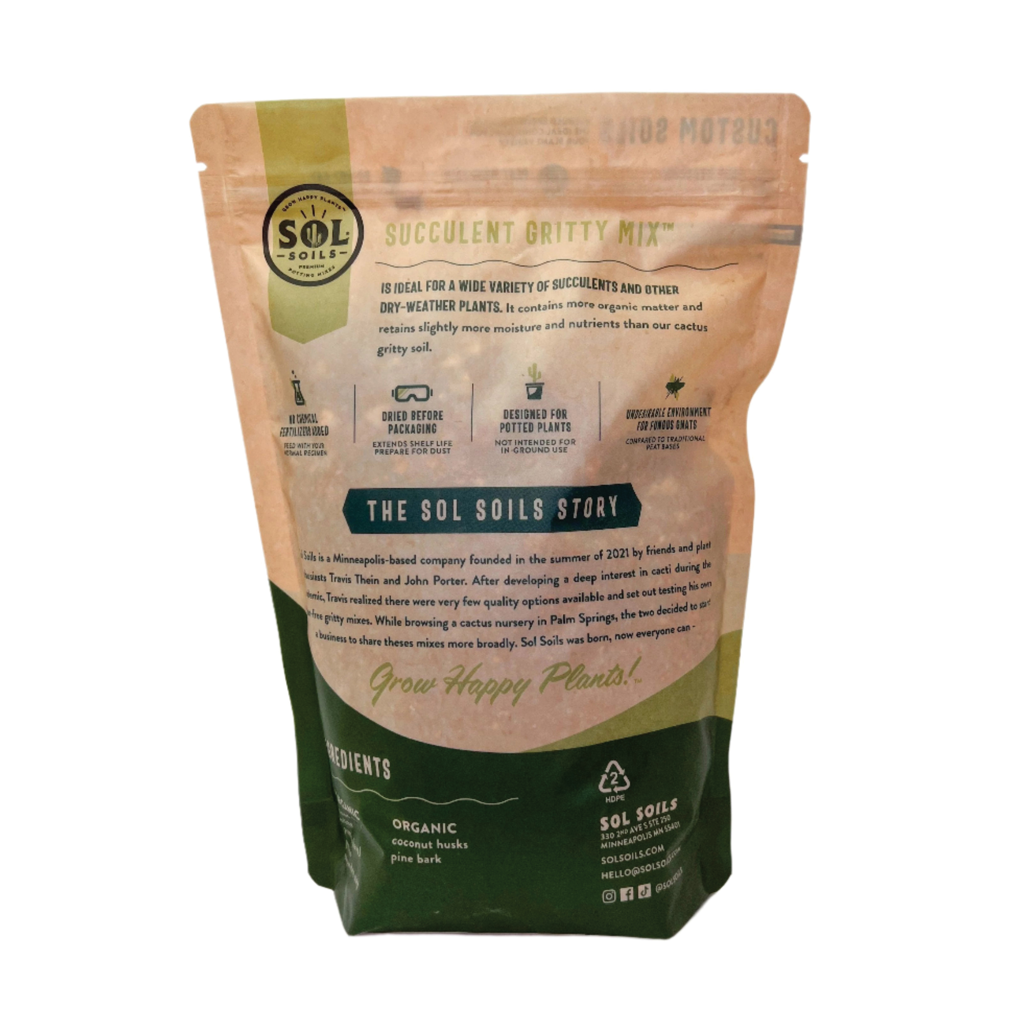 Sol Soils 01-003-02-2QT Succulent Gritty Mix, 2 qt - 2