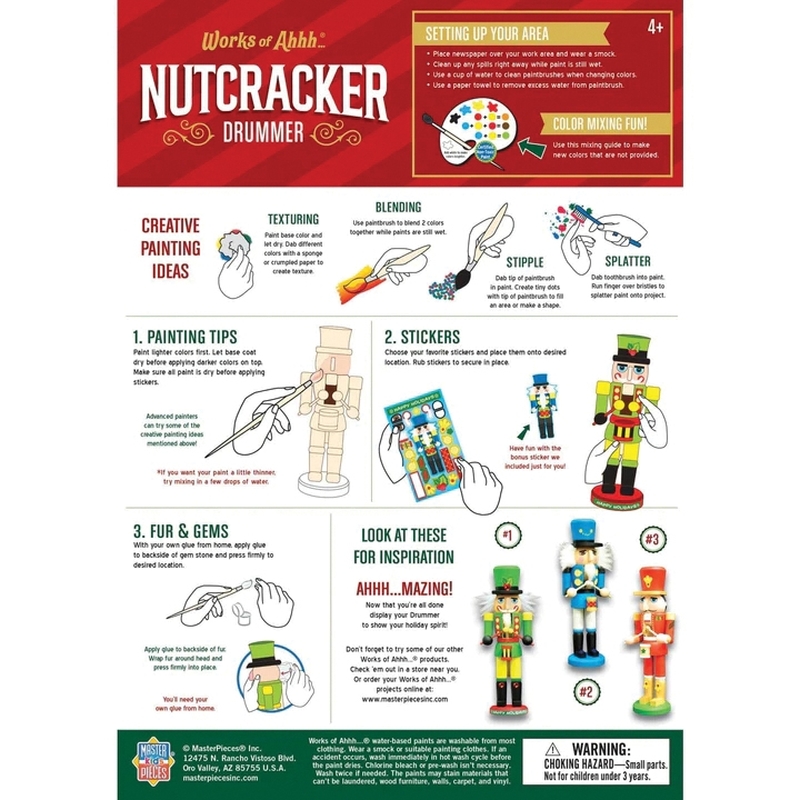 Masterpieces 22318.01 Nutcracker Drummer Paint Set, Wood - 4