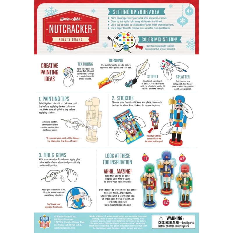 Masterpieces 22324 Nutcracker King's Guard Ornament Paint Kit, Wood - 4
