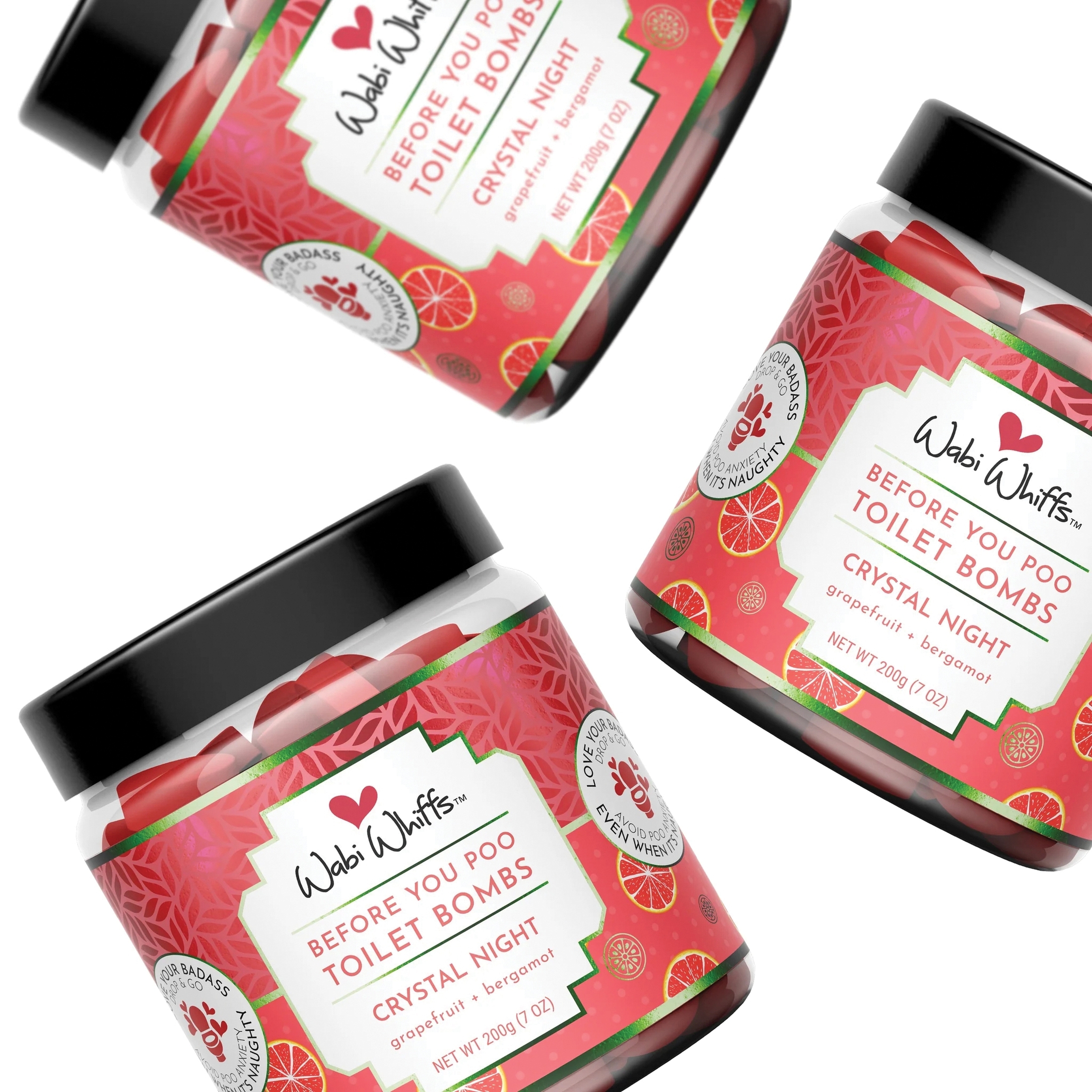 Wabi Whiffs 200 Crystal Night Toilet Love Bomb, Bergamot, Grapefruit - 2