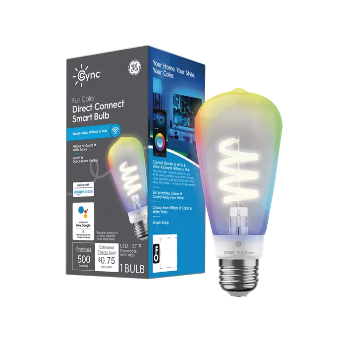 93131635 Smart Bulb, 6.2 W, Wi-Fi Connectivity: Yes, Bluetooth, Wi-Fi Control, E26 Medium Lamp Base, LED Lamp