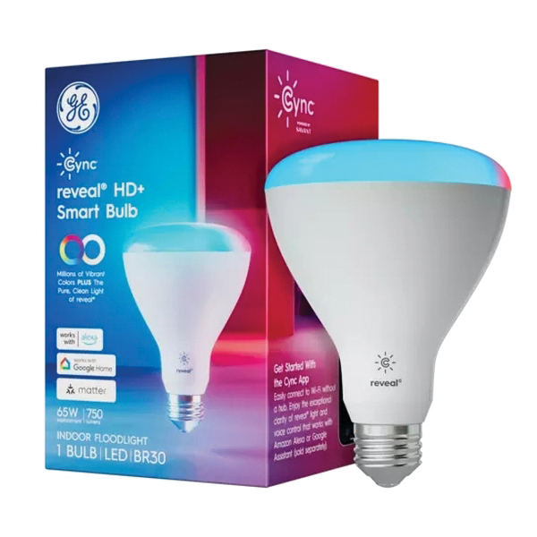 Cync reveal 93131801 Smart Light Bulb, 9.5 W, Wi-Fi Connectivity: Yes, App, Voice Control, Medium Lamp Base