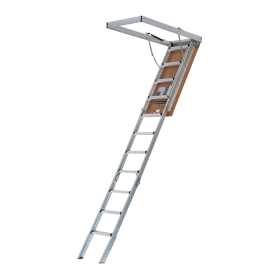 Fire-Rated Series AL2240MG-FT Attic Ladder, 7 ft 8 in to 10 ft 3 in H Ceiling, 22-1/2 x 54 in Ceiling Opening