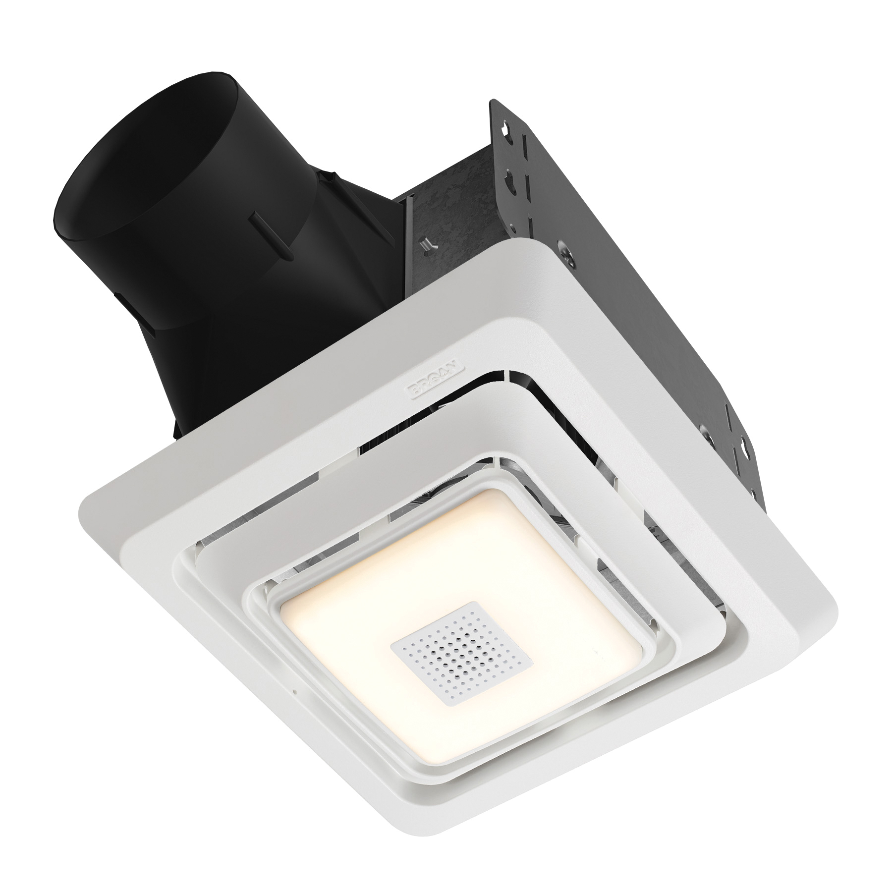 Roomside Series BEL7A Exhaust Fan, 0.6 A, 120 V, 70 cfm Air, 2 sones, LED Lamp, 4 in Duct, White