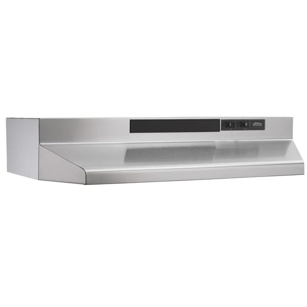 F40000 Series F4036SF Under-Cabinet Range Hood, 230 cfm, 2850 rpm Fan, Convertible Vent, 36 in W, 17-1/2 in D
